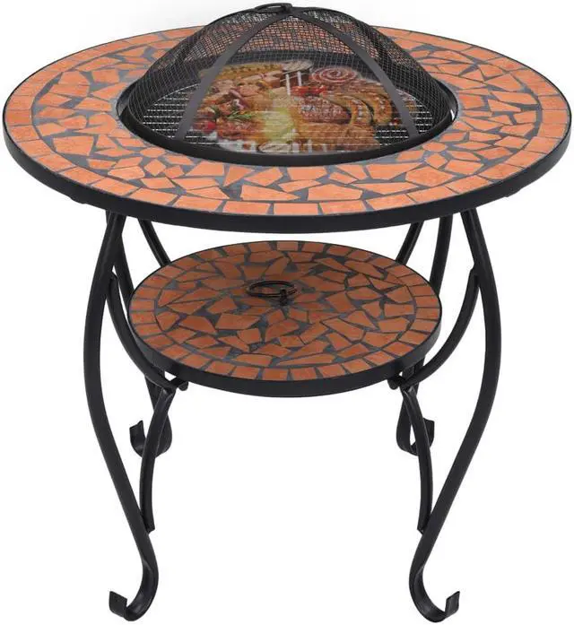 Alt view image 19 of 20 - vidaXL Fire Pit Table Fireplace for Camping Picnic Firebowl Terracotta Ceramic