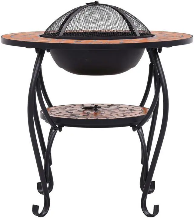 Alt view image 18 of 20 - vidaXL Fire Pit Table Fireplace for Camping Picnic Firebowl Terracotta Ceramic