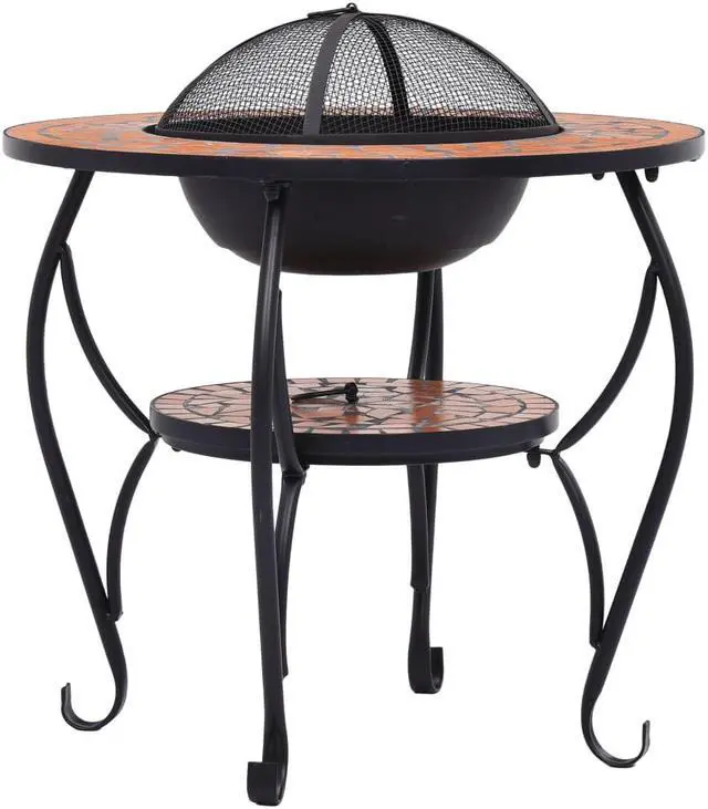 Alt view image 20 of 20 - vidaXL Fire Pit Table Fireplace for Camping Picnic Firebowl Terracotta Ceramic