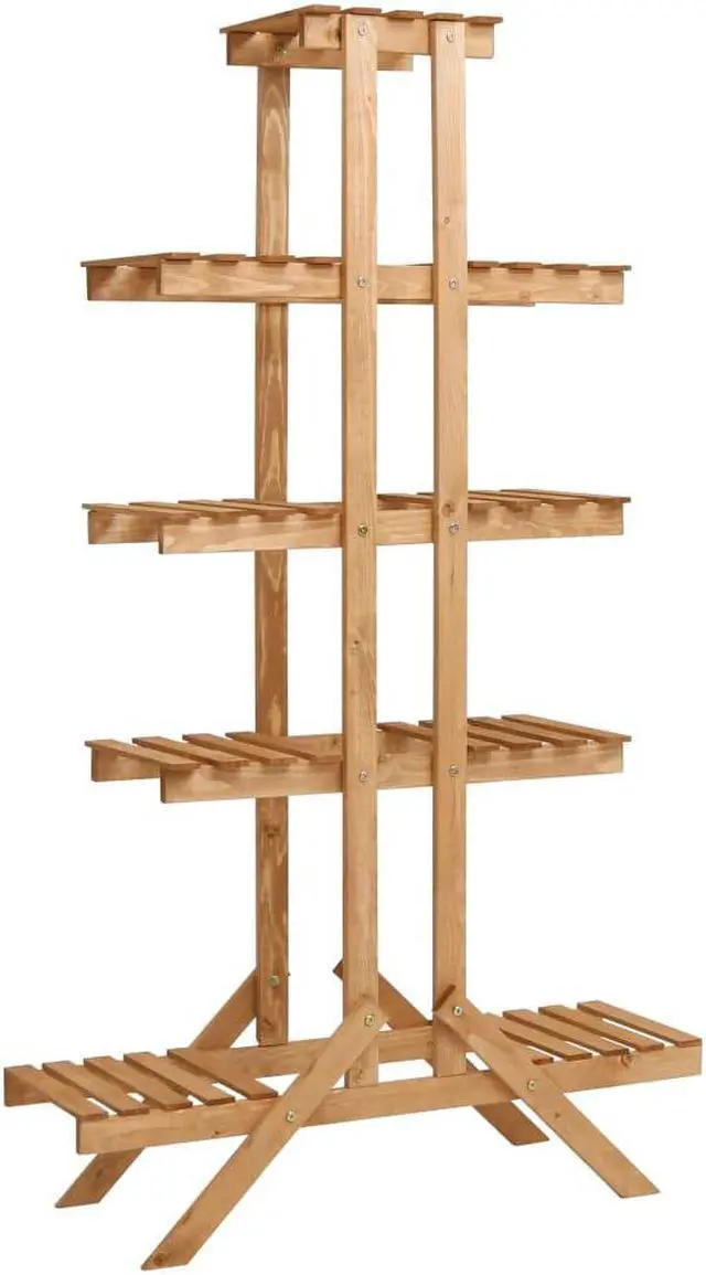 Alt view image 11 of 11 - vidaXL 5-Tier Plant Rack Stand Shelves Flower Pot Stand for Indoor and Outdoor