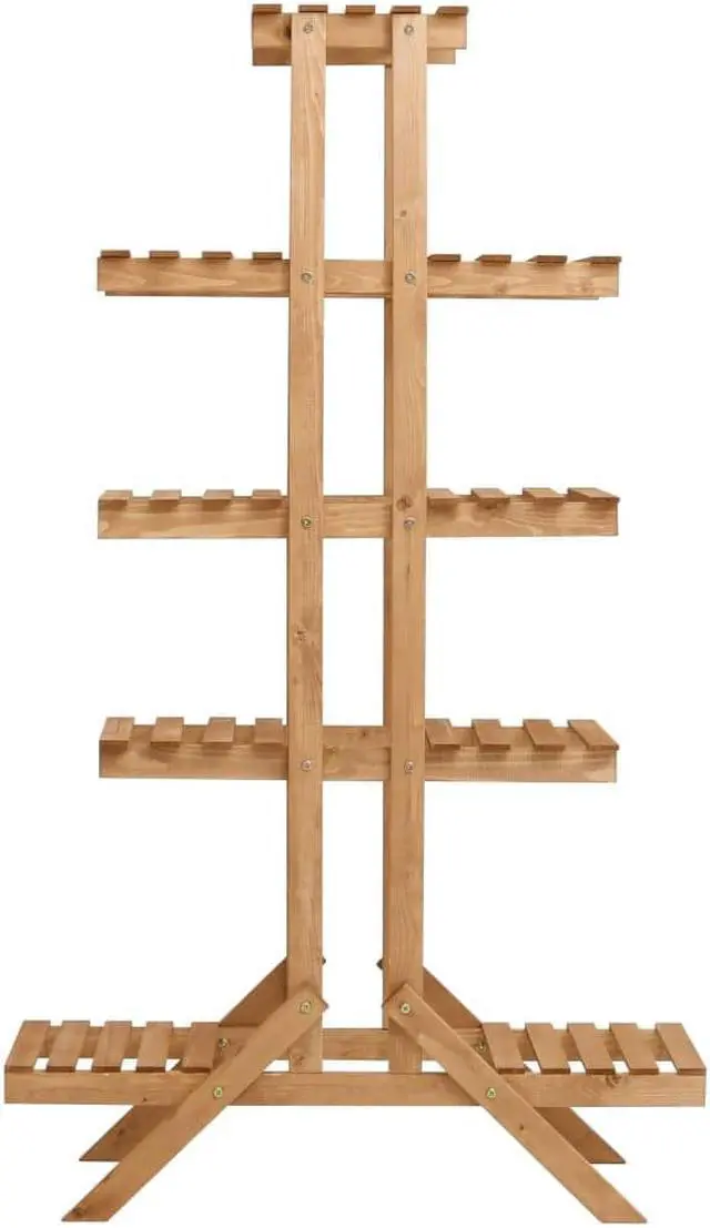 Alt view image 8 of 11 - vidaXL 5-Tier Plant Rack Stand Shelves Flower Pot Stand for Indoor and Outdoor