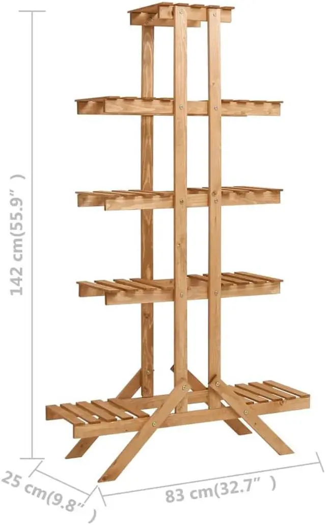 Alt view image 2 of 11 - vidaXL 5-Tier Plant Rack Stand Shelves Flower Pot Stand for Indoor and Outdoor