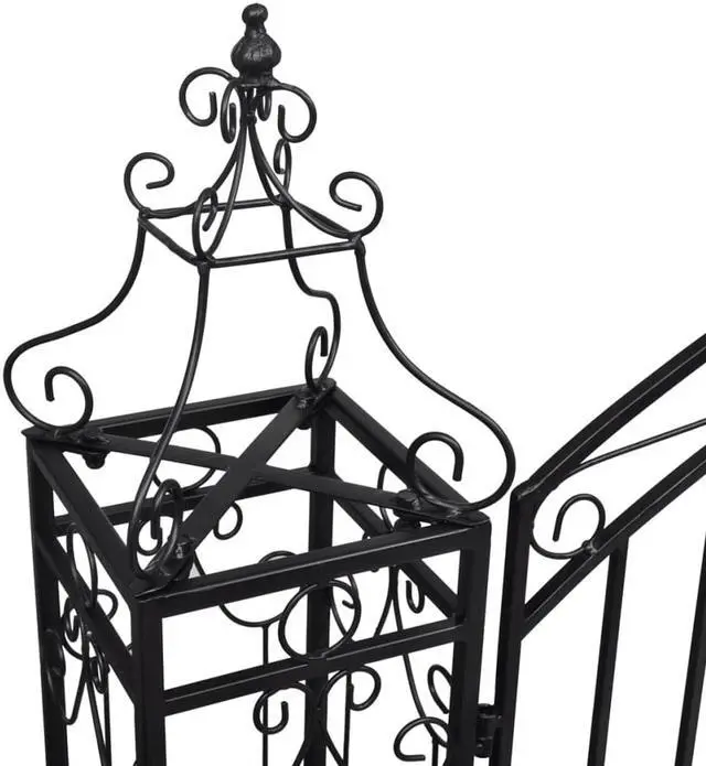 Alt view image 9 of 10 - vidaXL Garden Gate Ornamental Fence Gate with Bolt Hinge Trellis Wrought Iron