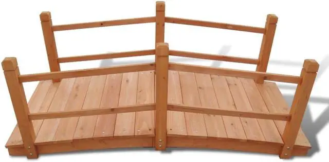 Alt view image 9 of 10 - vidaXL Garden Bridge Wooden Arc Bridge for Outdoor Pond Bridge for Backyard