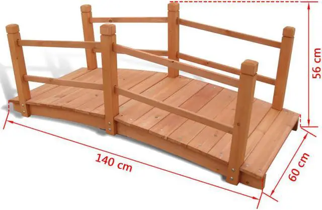 Alt view image 10 of 10 - vidaXL Garden Bridge Wooden Arc Bridge for Outdoor Pond Bridge for Backyard
