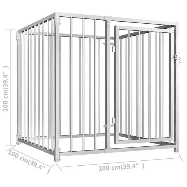Alt view image 9 of 9 - vidaXL Outdoor Dog Kennel 39.4"x39.4"x39.4"