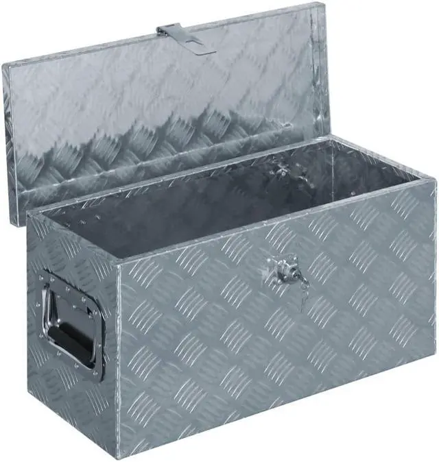 Alt view image 7 of 11 - vidaXL Aluminum Box 24.2"x10.4"x11.8" Silver Toolbox Trailer Box Organizer