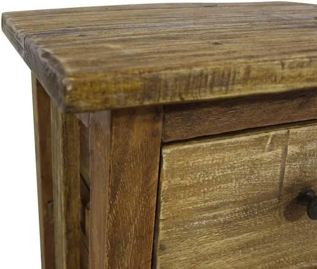 Alt view image 17 of 17 - vidaXL Nightstand Accent End Table with Storage Drawers Solid Reclaimed Wood
