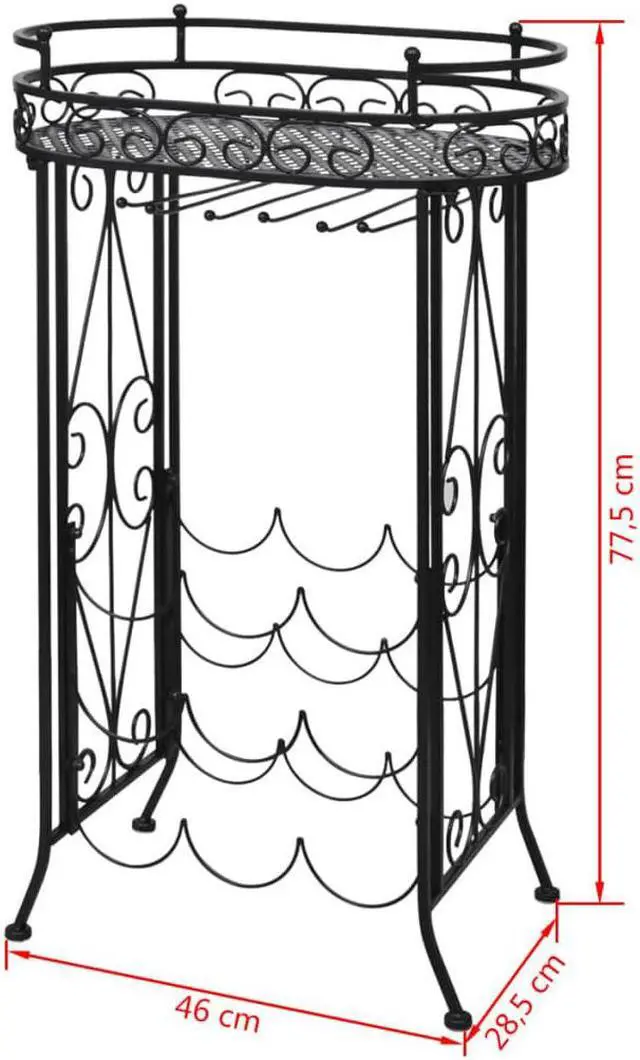Alt view image 15 of 20 - vidaXL Wine Rack Wine Bottle Holder for 9 Bottles Floor Wine Cabinet Metal