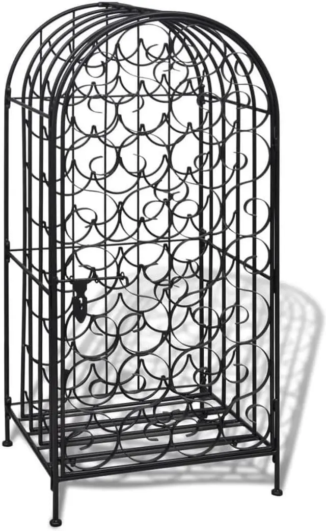 Alt view image 9 of 12 - vidaXL Wine Rack Stand for 35 Bottles Metal Holder Bar Liquor Display Storage