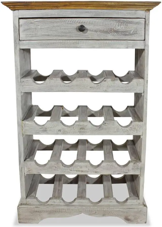 Alt view image 10 of 13 - vidaXL Wine Rack for 12 Bottles Floor Wine Cabinet Holder Solid Reclaimed Wood