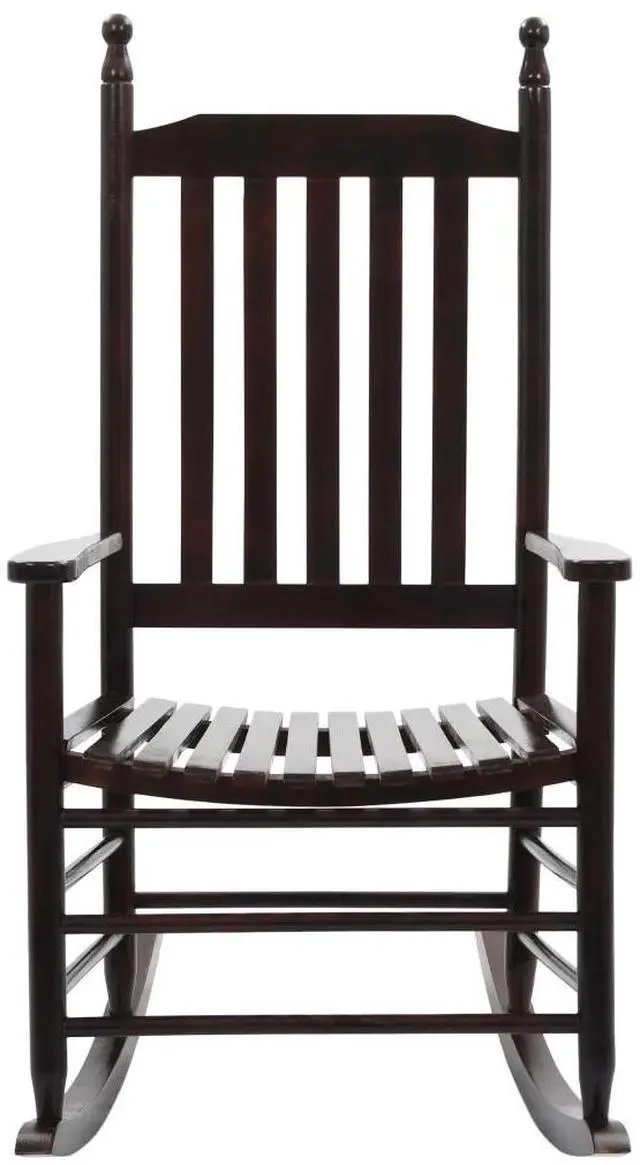 Alt view image 9 of 14 - vidaXL Rocking Chair Outdoor Rocking Chair with Curved Seat Brown Poplar Wood