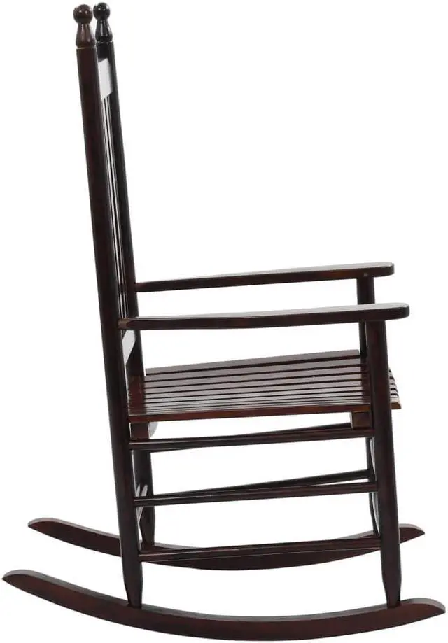 Alt view image 13 of 15 - vidaXL Rocking Chair Outdoor Rocking Chair with Curved Seat Brown Poplar Wood