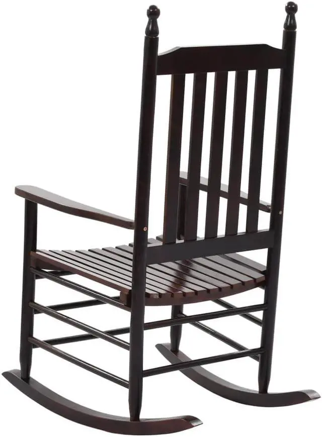 Alt view image 14 of 15 - vidaXL Rocking Chair Outdoor Rocking Chair with Curved Seat Brown Poplar Wood