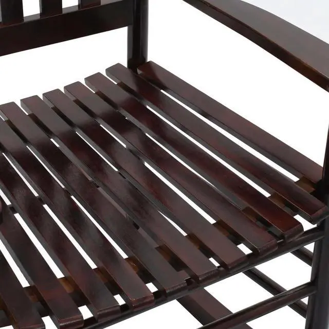 Alt view image 13 of 14 - vidaXL Rocking Chair Outdoor Rocking Chair with Curved Seat Brown Poplar Wood