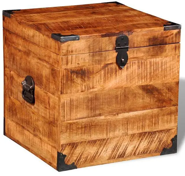 Alt view image 11 of 11 - vidaXL Storage Cabinet Wooden Tool Chest with Locking System Rough Mango Wood
