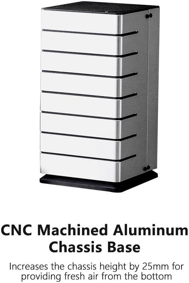 Alt view image 5 of 7 - ABEE AS Enclosure RS07 SILVER Mini-ITX Aluminum Computer Case w/ Aluminum Frame, 3D High-Gloss Front Panel, Unique CNC Groove Shape of Aluminum Top Cover, CNC Aluminum Base, ATX/SFX/SFX-L PSU Support