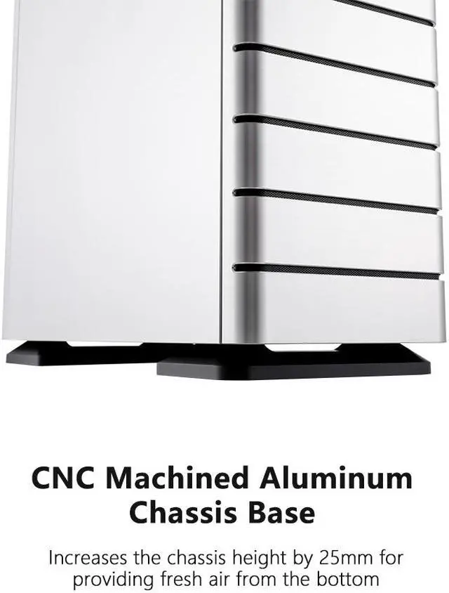 Alt view image 5 of 7 - ABEE SMART EM30 SILVER ATX Mid-Tower Aluminum Computer Case w/ Compact Size, Aluminum Frame & All Panels, 3D High-Gloss Front Panel, Unique CNC Groove Shape of Aluminum Top Cover, CNC Aluminum Base