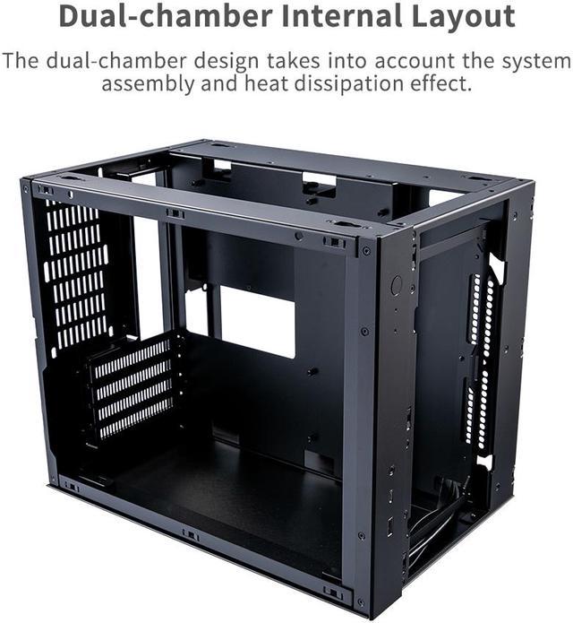 ABEE AS Enclosure W1 BLACK Micro ATX Aluminum Computer Case w/ Aluminum  Frame, Compact Size, Dual-chamber Internal Layout, Aluminum Feet,