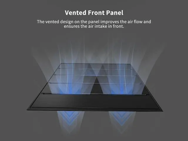 Alt view image 3 of 7 - ABEE AS Enclosure W1 BLACK Micro ATX Aluminum Computer Case w/ Aluminum Frame, Compact Size, Dual-chamber Internal Layout, Aluminum Feet, Interchangeable Panel, Support 240mm Radiator & SFX/SFX-L PSU