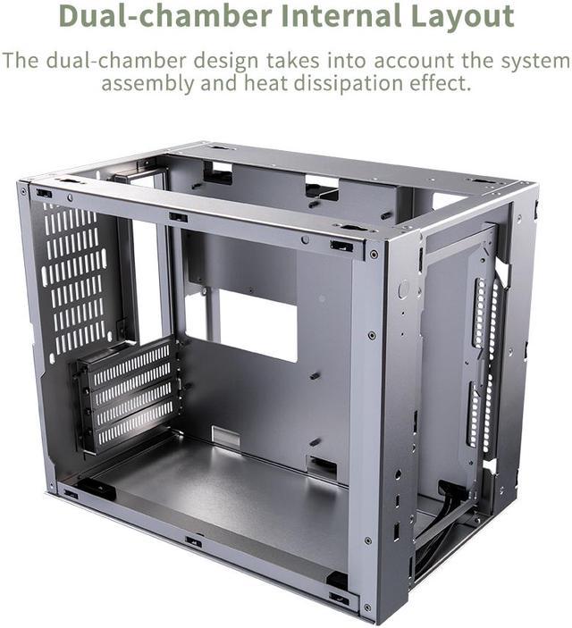 ABEE AS Enclosure W1 GREEN Micro ATX Aluminum Computer Case w/ Aluminum  Frame, Compact Size, Dual-chamber Internal Layout, Aluminum Feet, 