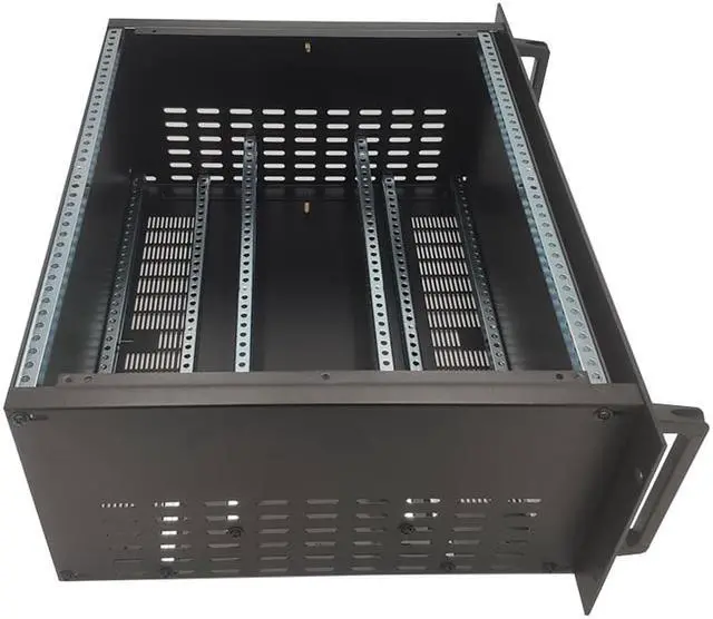 Alt view image 5 of 7 - 19" 4U-D2 Rack Mount cabinet Steel/Aluminum enclosure with mounting bar DIY