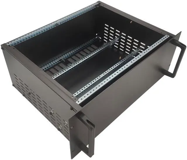 Alt view image 7 of 7 - 19" 4U-D2 Rack Mount cabinet Steel/Aluminum enclosure with mounting bar DIY