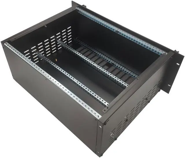 Alt view image 6 of 7 - 19" 4U-D2 Rack Mount cabinet Steel/Aluminum enclosure with mounting bar DIY