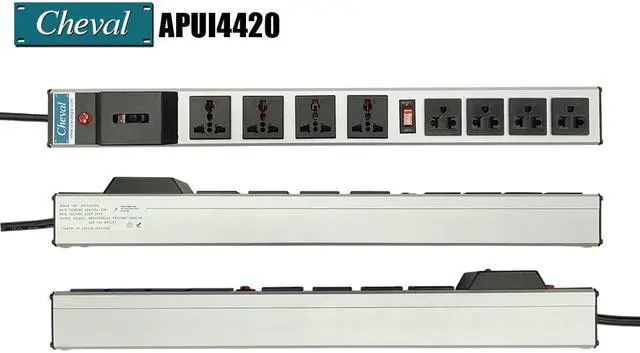 Alt view image 4 of 6 - Arion Power Bar Basic PDU 20A, 4x Universal and 4x International Socket 110VAC Wide 3m.