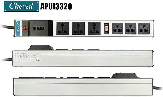 Alt view image 4 of 6 - Arion Power Bar Basic PDU 20A, 3 x Universal and 3 x International Socket 110VAC Wide 3m.