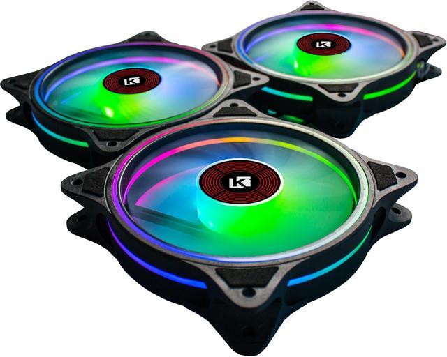 KEDIERS RGB Case Fans, 3 Pack 120mm Quiet Computer Cooling PC Fans, Mu