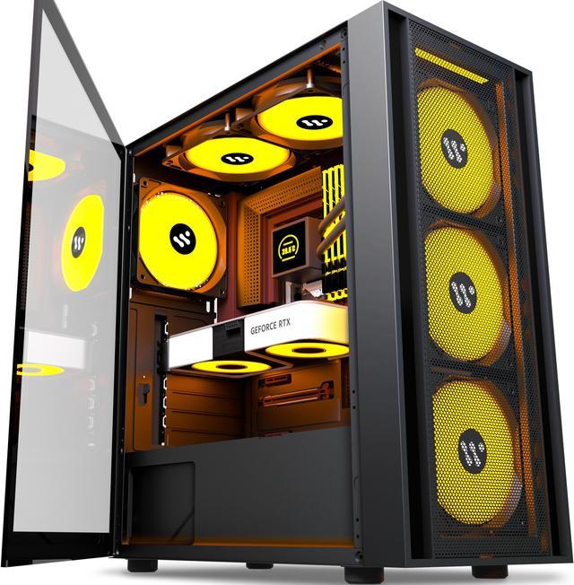 KEDIERS PC Case Pre-Install 6 PWM ARGB Cases Fans, ATX Mid Tower