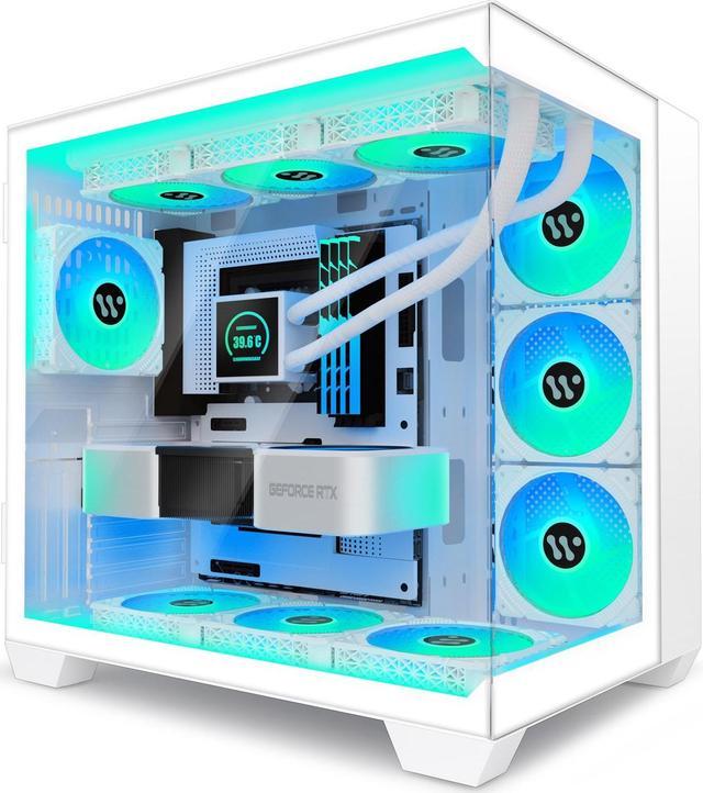 KEDIERS White PC Case 9 ARGB Cases Fans, Mid Tower ATX Gaming