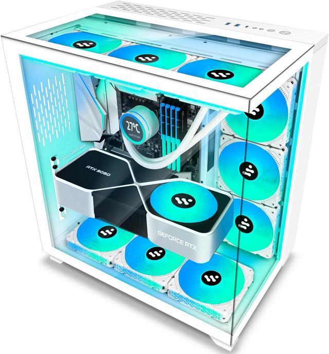 KEDIERS PC Case - ATX Tower Tempered Glass Gaming Computer Open Frame Case  with 7 RGB Fans,C570