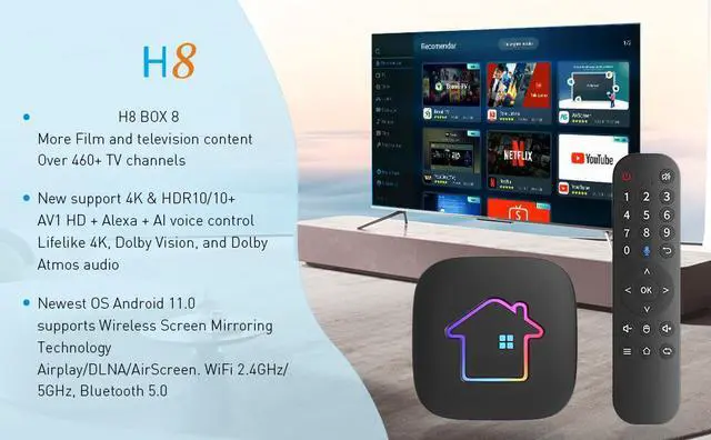 Alt view image 6 of 7 - 2025 H8 Box Brazil TV Box - H8 TV Brazil Brazilian TV Box Support 2.4GHz/ 5GHz WiFi 4K UHD Bluetooth 5.0 + Free Fast Shipping