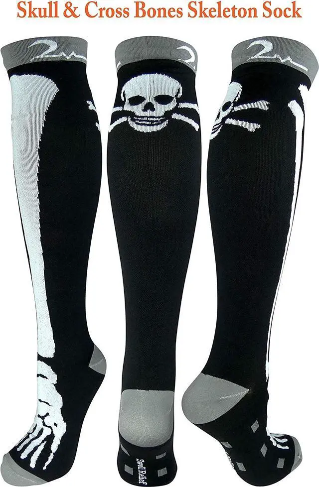 Alt view image 3 of 7 - 4 Pair Medium/Large Extra Soft Premium Quality Colorful Moderate Graduated Compression Socks 15-20 mmHg. Nurses, Running, Travel, Knee-High, Mens & Womens Comfort Blend. Halloween Dress Up Designs
