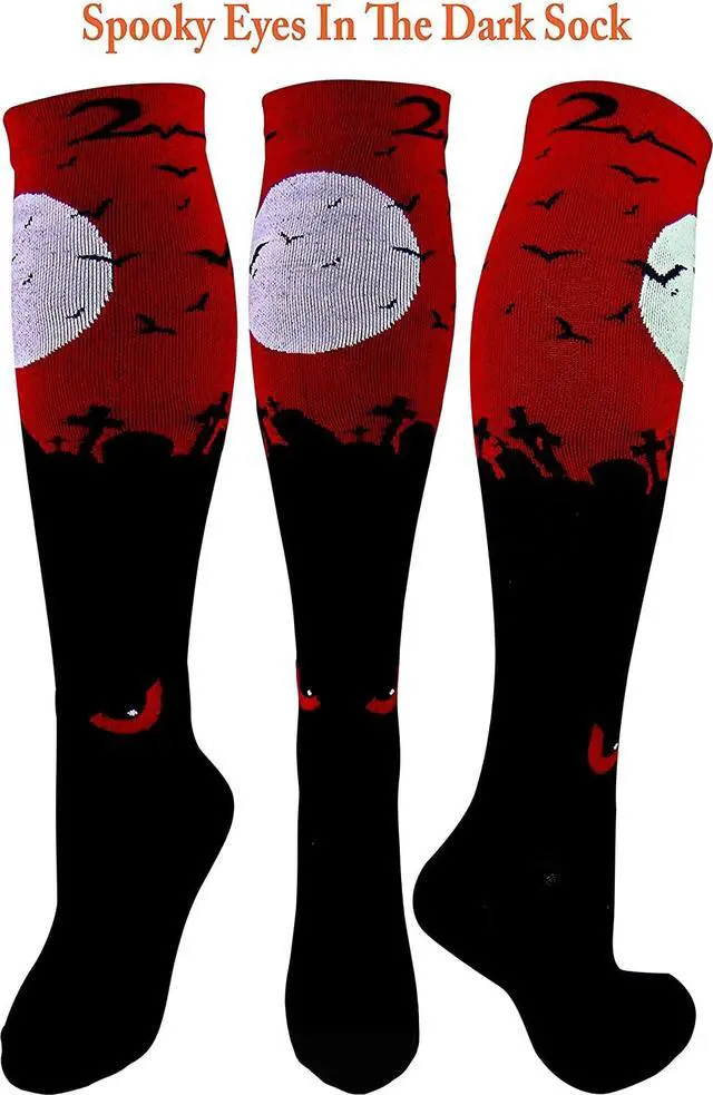 Alt view image 6 of 7 - 4 Pair Medium/Large Extra Soft Premium Quality Colorful Moderate Graduated Compression Socks 15-20 mmHg. Nurses, Running, Travel, Knee-High, Mens & Womens Comfort Blend. Halloween Dress Up Designs