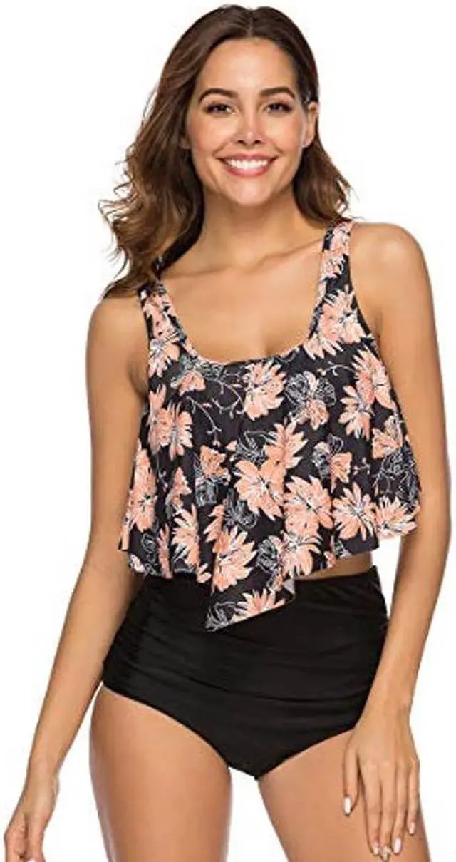 Alt view image 2 of 6 - 2 Piece Bathing Suits For Women, Trendy High Waisted Bikini Tankini Comfortable and Stylish – Multiple Colors and Designs – Set 3