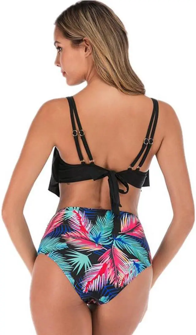 Alt view image 2 of 7 - 2 Piece Bathing Suits For Women, Trendy High Waisted Bikini Tankini Comfortable and Stylish – Multiple Colors and Designs – SetF