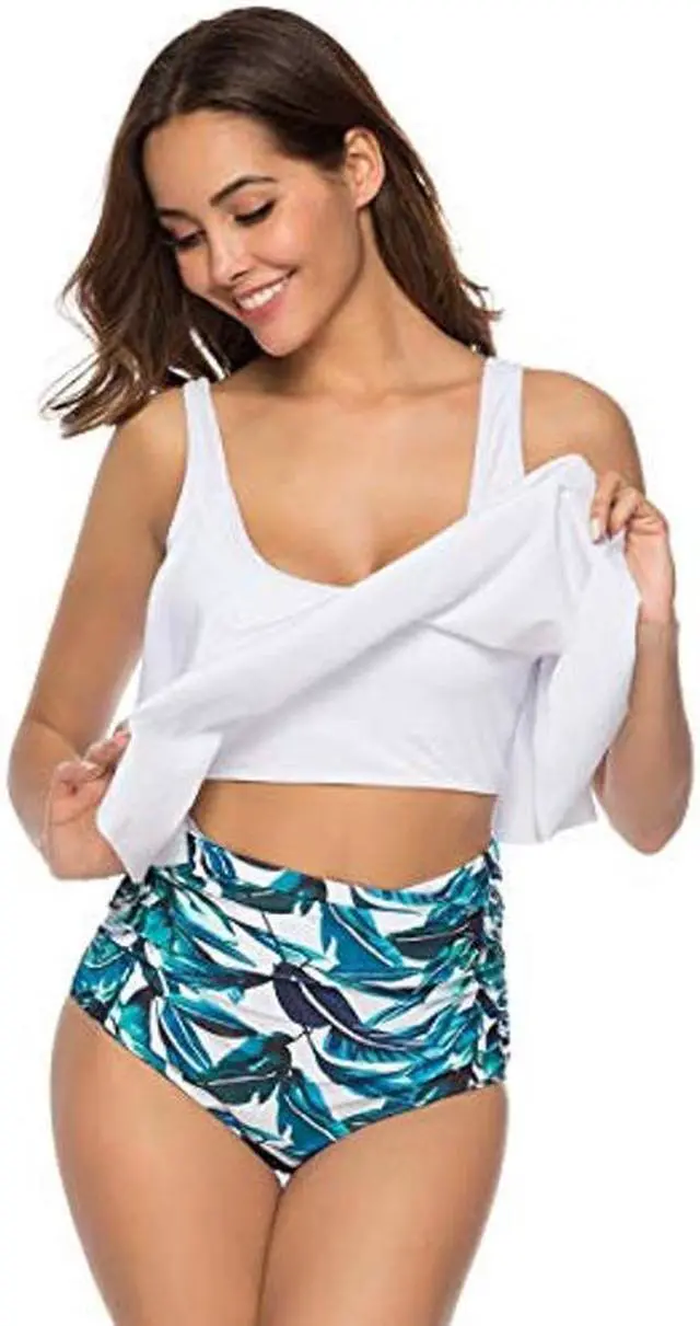 Alt view image 7 of 7 - 2 Piece Bathing Suits For Women, Trendy High Waisted Bikini Tankini Comfortable and Stylish – Multiple Colors and Designs – Set 1