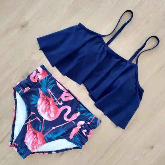 Alt view image 2 of 5 - 2 Piece Bathing Suits For Women, Trendy High Waisted Bikini Tankini Comfortable and Stylish – Multiple Colors and Designs – SetD
