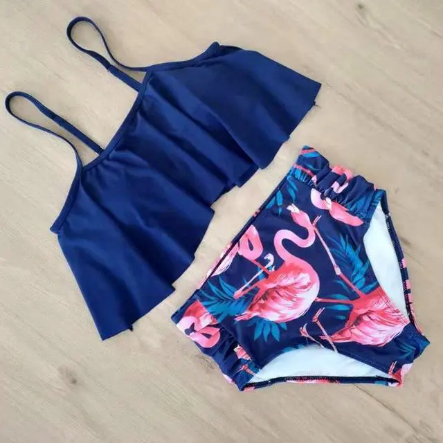 Alt view image 4 of 5 - 2 Piece Bathing Suits For Women, Trendy High Waisted Bikini Tankini Comfortable and Stylish – Multiple Colors and Designs – SetD