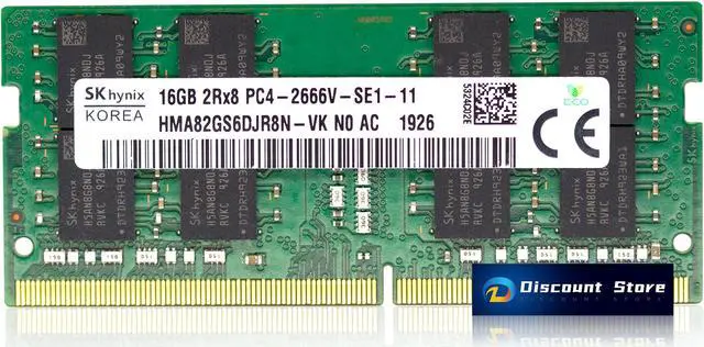 Main image of SK Hynix 16GB HMA82GS6DJR8N-VK 2RX8 DDR4 2666MHz SODIMM PC4-21300 RAM PIN-260 Laptop Memory