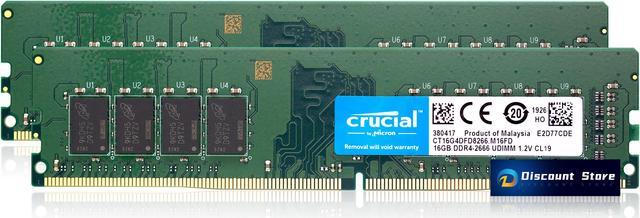 Crucial 32GB(2X16GB) DDR4 2666 MHz CL19 RAM CT16G4DFD8266.M16FD 288-PIN  Desktop Memory