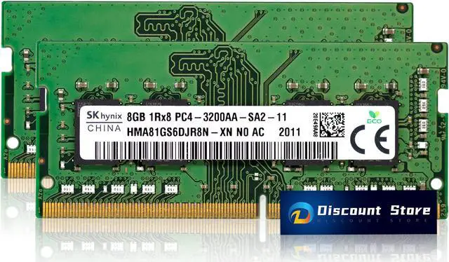 Main image of SK Hynix HMA81GS6DJR8N-XN16GB(2X 8GB) 1Rx8 DDR4-3200MHZ SODIMM PC4-25600 260 Pin 1.2V CL22 Laptop Memory
