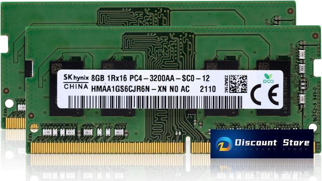 SK Hynix 16GB(2X8GB) 1Rx16 PC4 DDR4 3200MHz PC4-25600 RAM HMAA1GS6CJR6N-XN  1.2V PIN-260 SODIMM Laptop Memory 