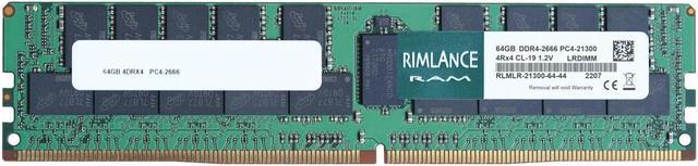 MEM-DR464L-SL04-LR26 64GB Memory Compatible With Supermicro by RIMLANCE RAM  Server Memory