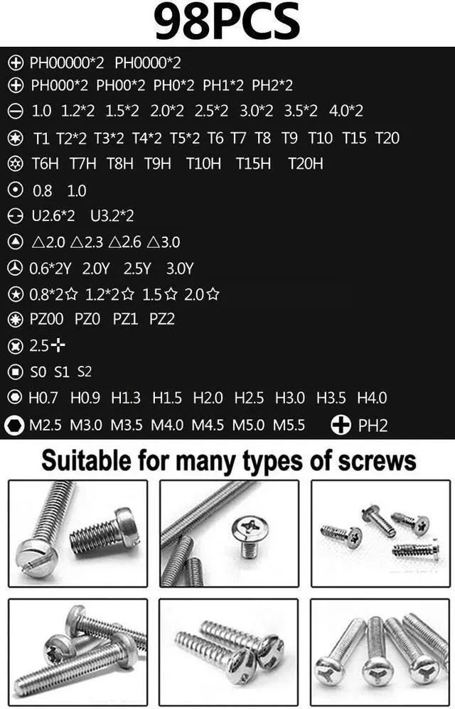Alt view image 5 of 7 - Refined 112pcs screwdriver tool set mobile phone flat panel home dismantling maintenance