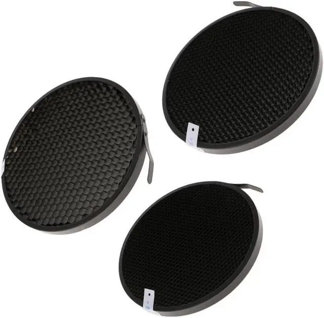 Main image of 3Pcs 60 50 40 Degree Eggcrate Honeycomb Grid for 7inch Reflector Diffuser Lamp Shade Dish Photo Studio Accessories