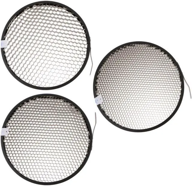 Alt view image 4 of 4 - 3Pcs 60 50 40 Degree Eggcrate Honeycomb Grid for 7inch Reflector Diffuser Lamp Shade Dish Photo Studio Accessories